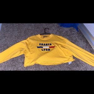 SMALL Forever 21 Crop Sweatshirt Yellow
